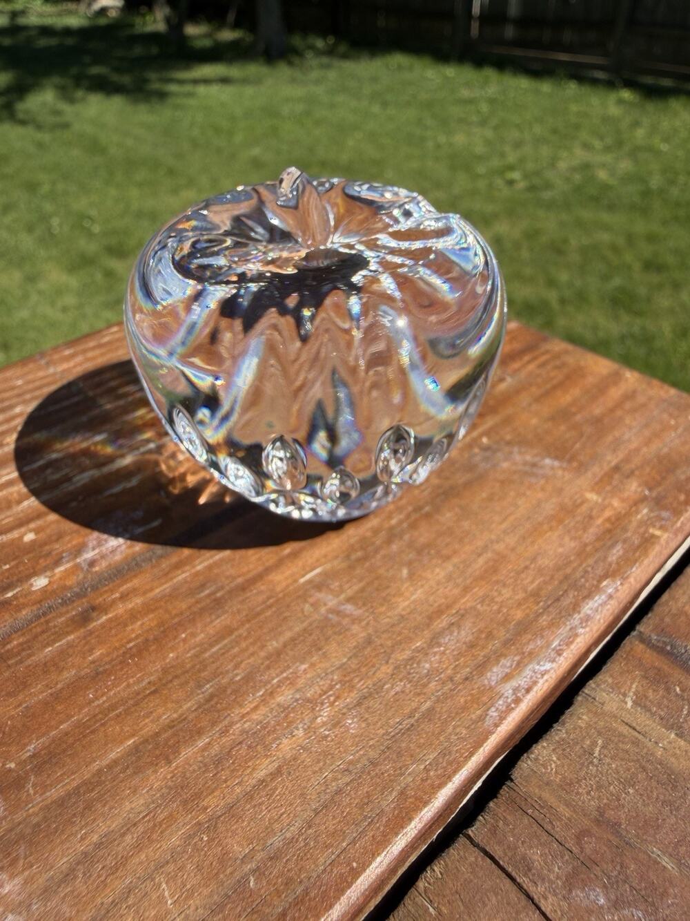 Waterford Crystal Apple Paperweight Glass Ornament